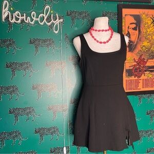 Lulus All Black Scoop Neck A Line Mini Tank Dress Size Small